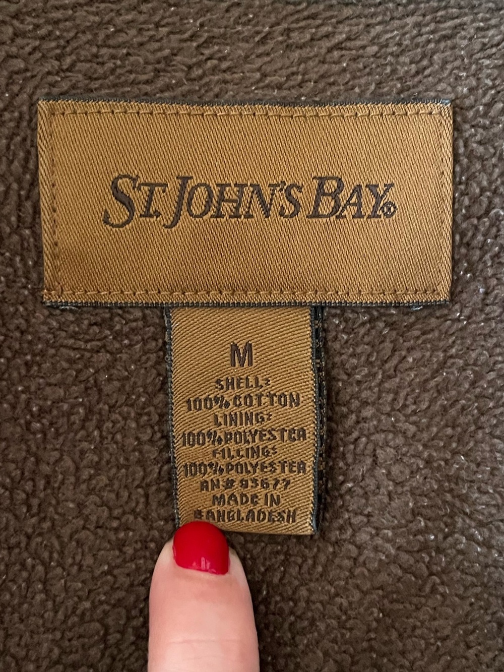 St. John’s Bay Fleece Lined Shirt Jacket Mens M Olive Green Cotton Shacket - Picture 6 of 9